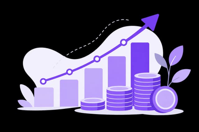 Illustration of an upward investment growth chart